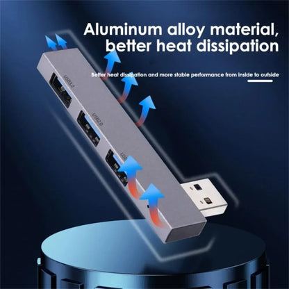 USB Hub 3 Port USB 3.0 Adapter 4 IN 1 Portable Mini Docking Stations Ultra-Slim 5Gbps/480Mbps High Speed Multi USB-C Splitter