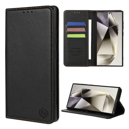 Wallet Skin Friendly Magnetic Slot Flip Leather Case For Samsung Galaxy S26 Ultra S25 Edge S24 FE S23 Plus S22 S21 S20FE S10+