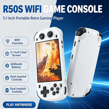 NEW R50S Consolas 5.1-inch 854*480 HD Screen Video Gaming Player 4200mAh Battery Retro Handheld Game Console Dropshipping