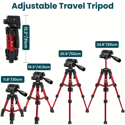 24.8 Inch Lightweight Tripod for Smartphone 360 Rotation Live Broadcast Vlogging and Micro Single Camera Photography