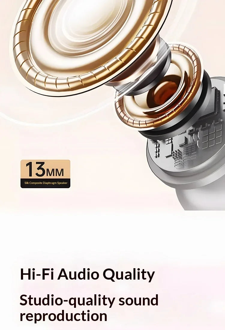 Wireless In-Ear Bluetooth 5.3 Earphones High Sleepy Quality Wireless Earbuds with Long Battery Life Mini Digital Display Video