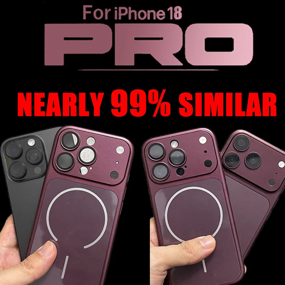 Luxury Case Transform Look To 17 18 Pro Max Cover For Iphone 16 Pro 15 14 13 Change To 17 Pro Magnetic Fundas For Magsafe