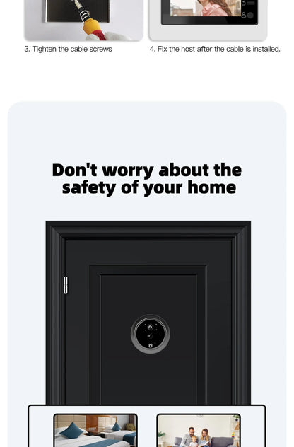 4.3 Inch HD Display Visual Peephole Video Doorbell 145 Degree Angel 1 Megapixel Camera PIR Motion Detection Night Vision Cat Eye