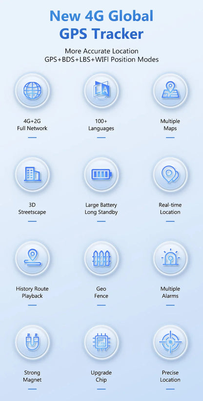 Strong Magnet 4G Car GPS Tracker Vehicle Locator Vibration Alarm Long Standby 20000/10000mAH Battery with Free APP