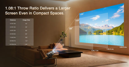 Lyncast 8K Support HD 1080P Auto Focus 2000ANSI Projector 5W Speaker Android 14 WiFi6 BT5.4 Outdoor Home Theater Projectors X7