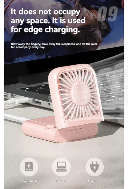 Summer Portable Ultra-thin Neck Small Fan F30 USB Charging Semiconductor Refrigeration Infinity Handheld Icing Fan