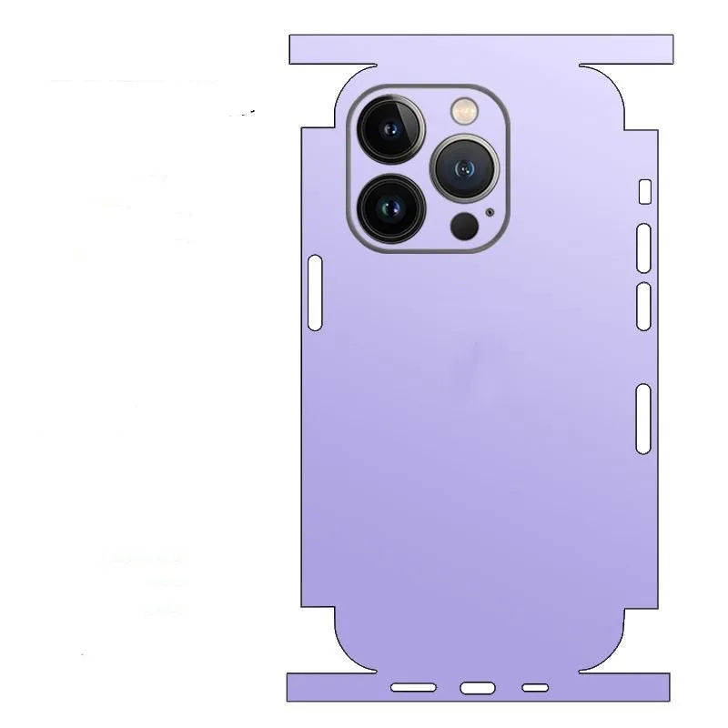 Sticker for iPhone 14 13 12 11 15 Pro XS Max XR X Plain Color Back Screen Protector  Wrap with Border Skin Stickers