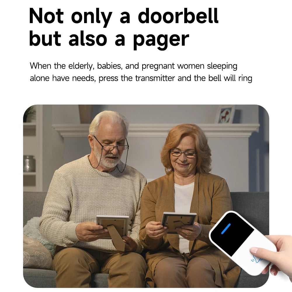 Good Sound Quality High Volume Long-Distance Kinetic Door Bell Household Waterproof Battery Free Self Powered Wireless Doorbell