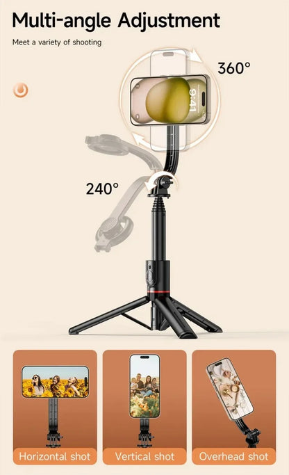 Mini Bluetooth Magnetic Selfie Stick Tripod For iPhone Android Magsafe Tripod Travel Monopod With Remote Mobile Phone Stabilizer