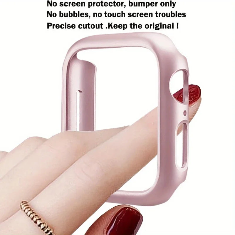 Hard Pc Bumper Case For Apple Watch case 41mm 45mm 46mm 44mm Cover No Screen Protector  Accessories iWatch Series 12 11 10 8 9