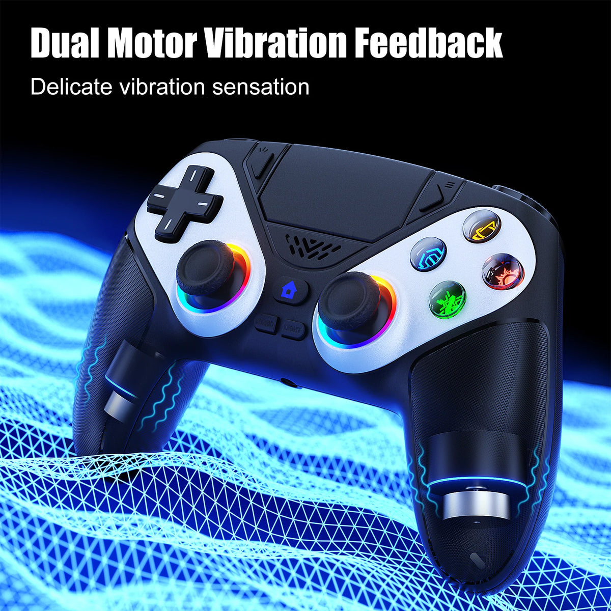 RGB Gamepad For Playstation 5/PS5 Pro/Slim/PC Wireless PS5 Controller 3D Game Joystick Dual Vibration Macro/Turbo Function