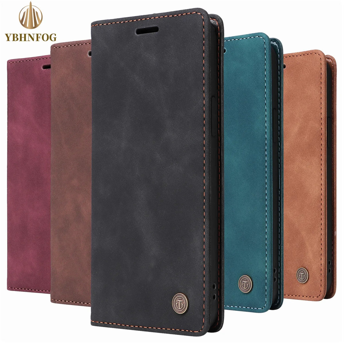 Leather Wallet Case For Samsung Galaxy S25 Edge S26 Plus S24 S23 S22 S21 FE S20 S10 S9 S8 Note 20 Ultra 10 Pro Flip Phone Cover