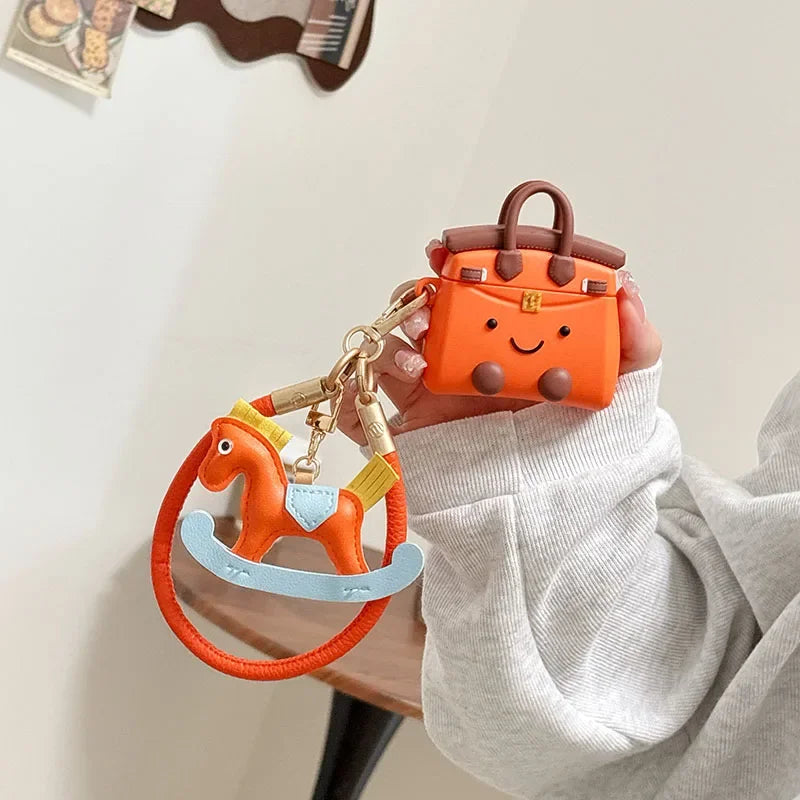 Handbag Case with Pendant for Apple Airpods Pro 1st 2nd Generation Silicone Cover for Airpods 4 3 2 1 Protective Air Pods Shell