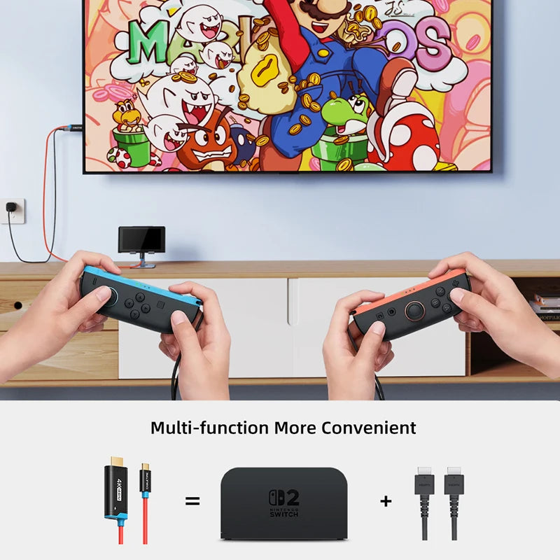 CABLETIME Switch 2 Dock Station Portable TV Dock 4K144Hz USB C to HDMI Cable  PD 100W Adapter Prefect Switch 2/1 OLED for PS4/5