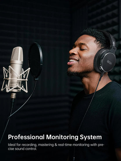 Oneodio EKSA P100 3.5/6.35mm Wired Studio HiFi Headphones Over Ear Professional Hi-Res DJ Monitor Headset With Mic For Guitar