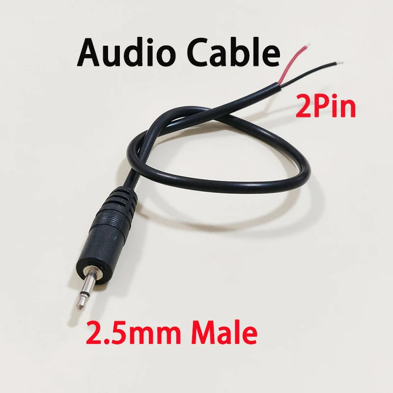 1PC 2.5mm 3.5mm Mono Stereo Male Female Plug Jack Connector 2/3/4Pin AUX Extension Wire DIY Audio Earphone Mic Repair Cable