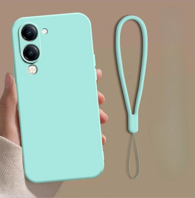 For VIVO Y29S Y19 5G Y04 Y19e 4G Case Simple Skin-friendly Silicone Lanyard Cover for VIVo Y29 s Anti-slip Shockproof Funda