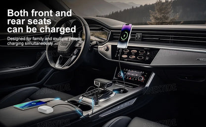 USB C Car Charger, 3-Port 67W Dual USB-C & USB-A Car Power Adapter PD/QC Fast Charging Cigarette Lighter for iPhone 16/15/14/13