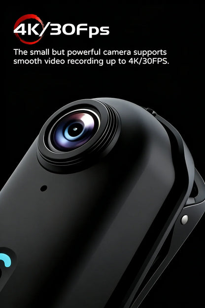 4K HD Mini Vlog Camera with WiFi Wireless Portable Action Body Cam for Sports Travel Photography Pocket Sized Video Recorder