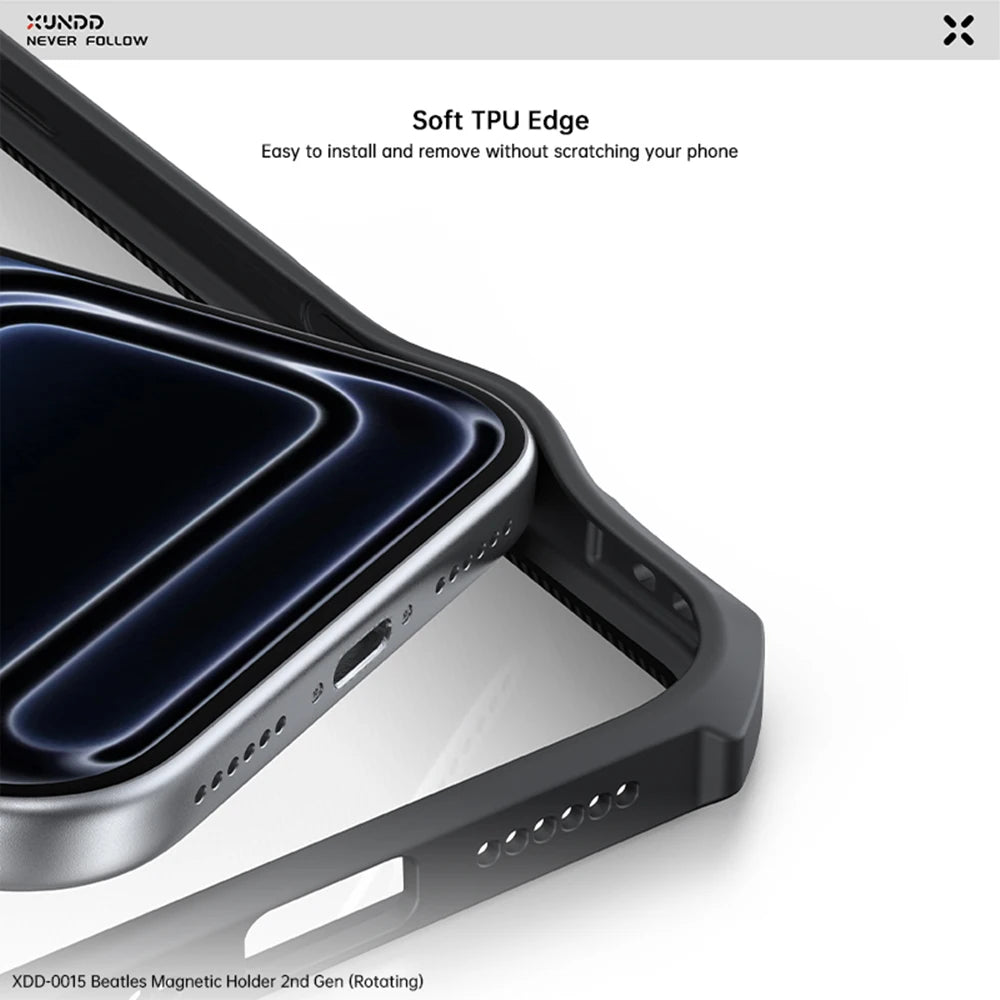 XUNDD Case For iPhone 18 Pro Max 18 Pro MagSafe Magnetic Stand Shockproof Clear Airbag PC TPU Cover Camera Lens Protection Shell