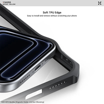XUNDD Case For iPhone 18 Pro Max 18 Pro MagSafe Magnetic Stand Shockproof Clear Airbag PC TPU Cover Camera Lens Protection Shell