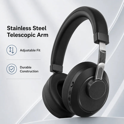 ANC Headphones Bluetooth Earphones Over Ear Wireless Headphones Noise Cancelling Foldable Stereo Headset with Mic HiFi Sounds