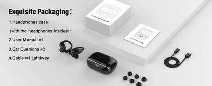 Wireless Bluetooth 5.4 Earbuds High Quality Sound and Noise Reduction Mic, 75H Playtime, Power Display, IPX7 Waterproof Earphone