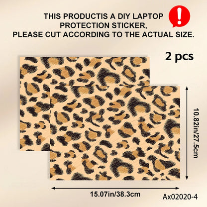 2 pcs Aesthetic Light Leopard Laptop Stickers Set Self-Adhesive Removable Laptop Covers for MacBook Notebook Protective Skins