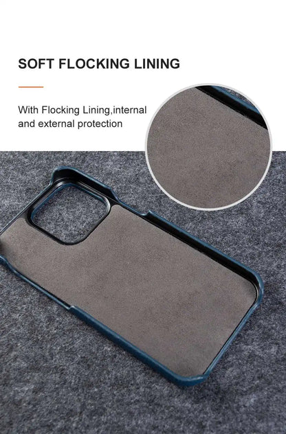 For Iphone 14 Pro Max Case Luxury Genuine Leather Cover Business Phone Cases Back Cover for Iphone 13 18Pro 15 12 XR XSMax Coque