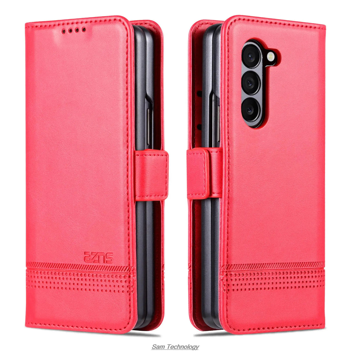 Magnetic Adsorption Leather Fitted Case for Samsung Galaxy Z Fold5 / Z Fold 5 6 7 4 3 5G Flip Cover Protective Case Fundas Coque