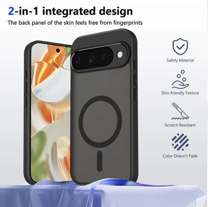 Solid Color Frosted Soft Border Translucent Hard PC Phone Case For Google Pixel 10 Pro XL 10A 9A For Magsafe Magnetic Back Cover