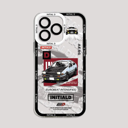 Anime Initial D AE86 Phone Case For iPhone 15 14 13 12 11 Mini Pro Max X XR XSMax 6S 6 7 8 Plus SE20 Transparent Cover