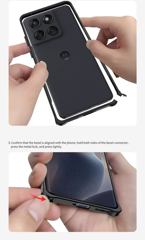 For MOTO Edge 60 Case on Metal Frame Heat Dissipation Motorola Edge 60 Pro Fusion Caque