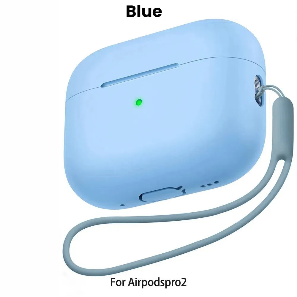 For AirPods Pro 2 2nd Case Cover With Lanyard Soft Silicone Protective Cases For Apple AirPods Pro2 Air Pod Pro2 Gen Coque Funda