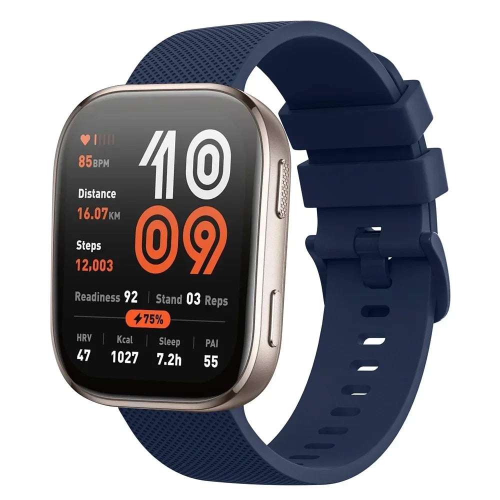 18mm/20mm/22mm Silicone straps For Amazfit GTS 4/3/2/2e/4 Mini/GTR 4/3/3 Pro/2/2e Sport Bracelet Amazfit bip 6-5-3/u/s/pro band