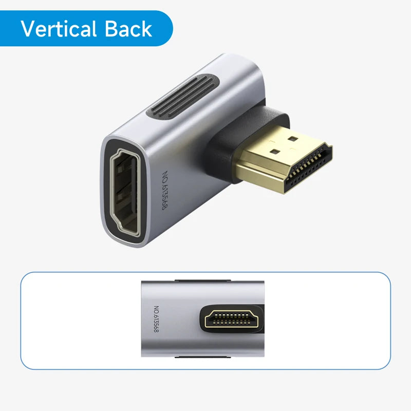 Hagibis HDMI to HDMI Adapter Right Angle 90 Degree Male to Female HDMI 2.1 Coupler  Cable Extender Connector Conventer L-Shaped