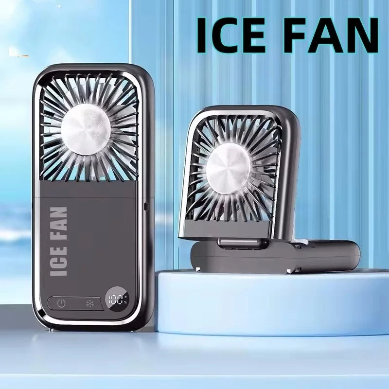 Summer Portable Ultra-thin Neck Small Fan F30 USB Charging Semiconductor Refrigeration Infinity Handheld Icing Fan