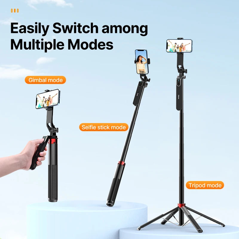 Ulanzi MA09 1.74m Selfie Stick Tripod for iPhone 17 15 Android Phone w Remote Control Panoramic Ball Head Holder U200 VL49 Kit