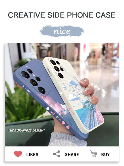 Tranquil Scenery Phone Case For Samsung Galaxy S25 FE S24 S23 S22 S21 S20 Ultra Plus S10 10E Note 20 ultra 10 9 Plus Cover