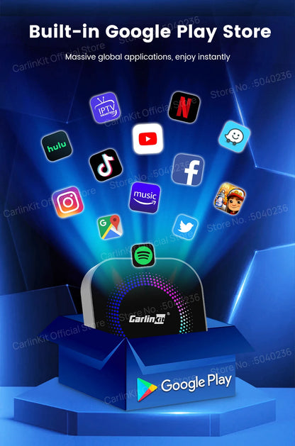 CarlinKit TV Box S2F Android 13 CarPlay Ai Box SM6225 8 Cores Wireless CarPlay Android Auto Video Streaming Box 4G LTE &WiFi GPS