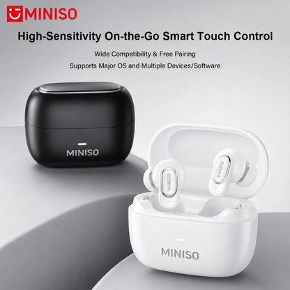 MINISO MS130 Wireless Bluetooth Earphones ENC Soft Wireless Headphones Sport Low Latency Comfort In-Ear Earbuds Macaron Travel