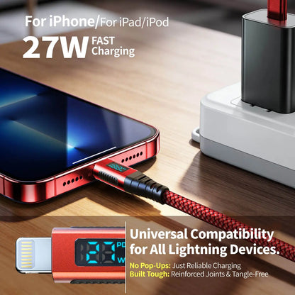 USB C to Lightning Cable [MFi Certified] 6FT Nylon Braided PD Fast Charging Cord for iPhone 14 13 12 11 Pro Max X XS XR 8 7 6s