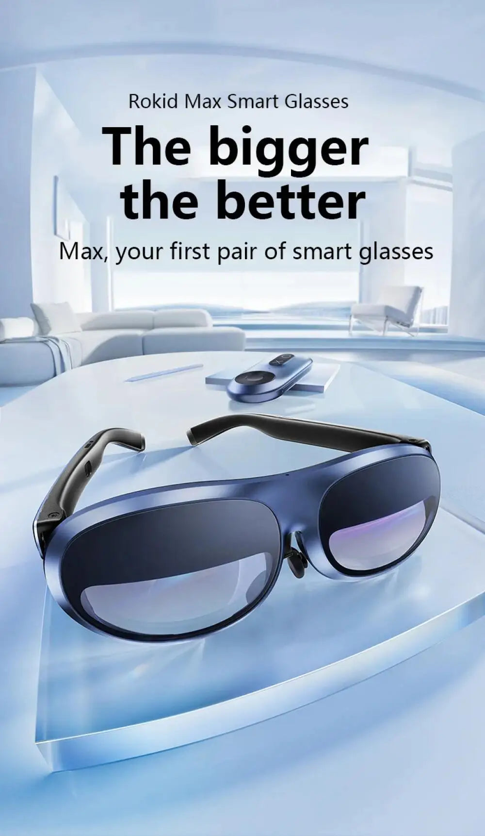 Rokid Max AR 3D Smart Glasses Station Overseas Global Version Micro OLED 215' Max Screen FoV Viewing For Video Games