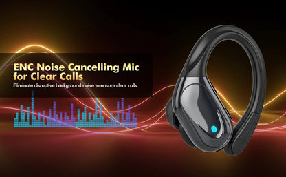 Bluetooth Wireless Headphones with ENC Mic Sports Waterproof TWS Bluetooth Earphones Key Control Wireless Headsets Earbuds Phone
