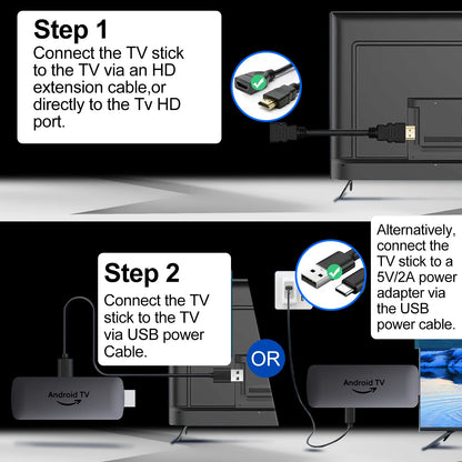 Velec Smart TV Stick I96 D6 Android 14 4K H.265 Decode Quad-Core Dual WiFi BT5.0 Supports Netflix & YouTube HDTV Android TV Box