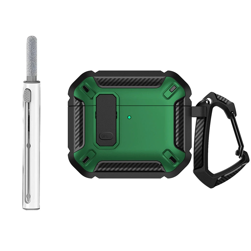 Security Lock Case For AirPods 4 4th Gen Cover TPU PC Protective Cases For Apple AirPods 5 Fundas Earphone Accessories With Hook