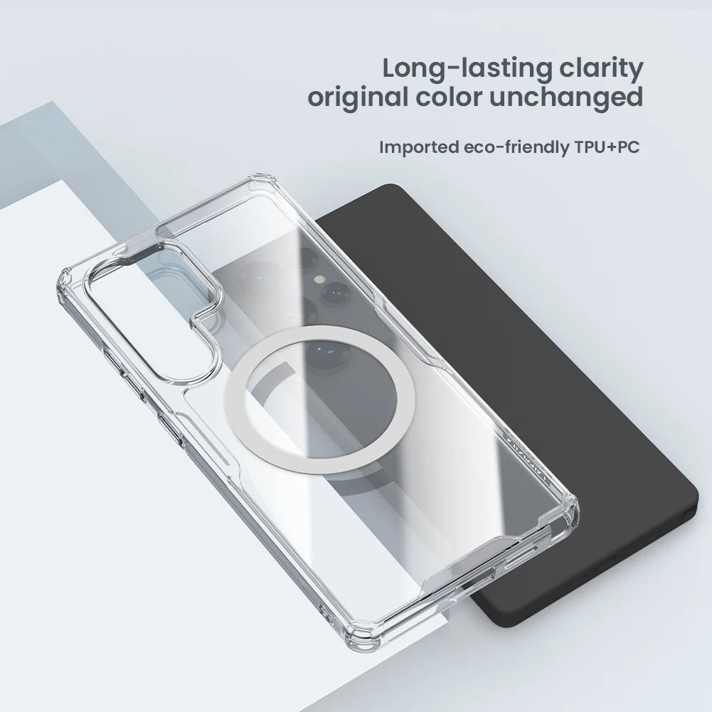 Nillkin For Samsung Galaxy 26 Ultra S26+ S26 Plus S25 Ultra S24 Ultra Nature Pro Magnetic Transparent TPU Frame Cover Phone Case