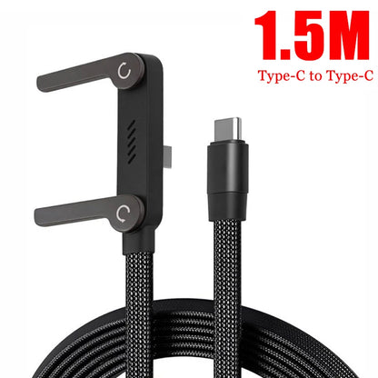 240W PD Fast Charging Type C to Type C Cable USB-C To Type-C Cable With Foldable Stand Phone Holder For HUAWEI iPhone 15 Xiaomi