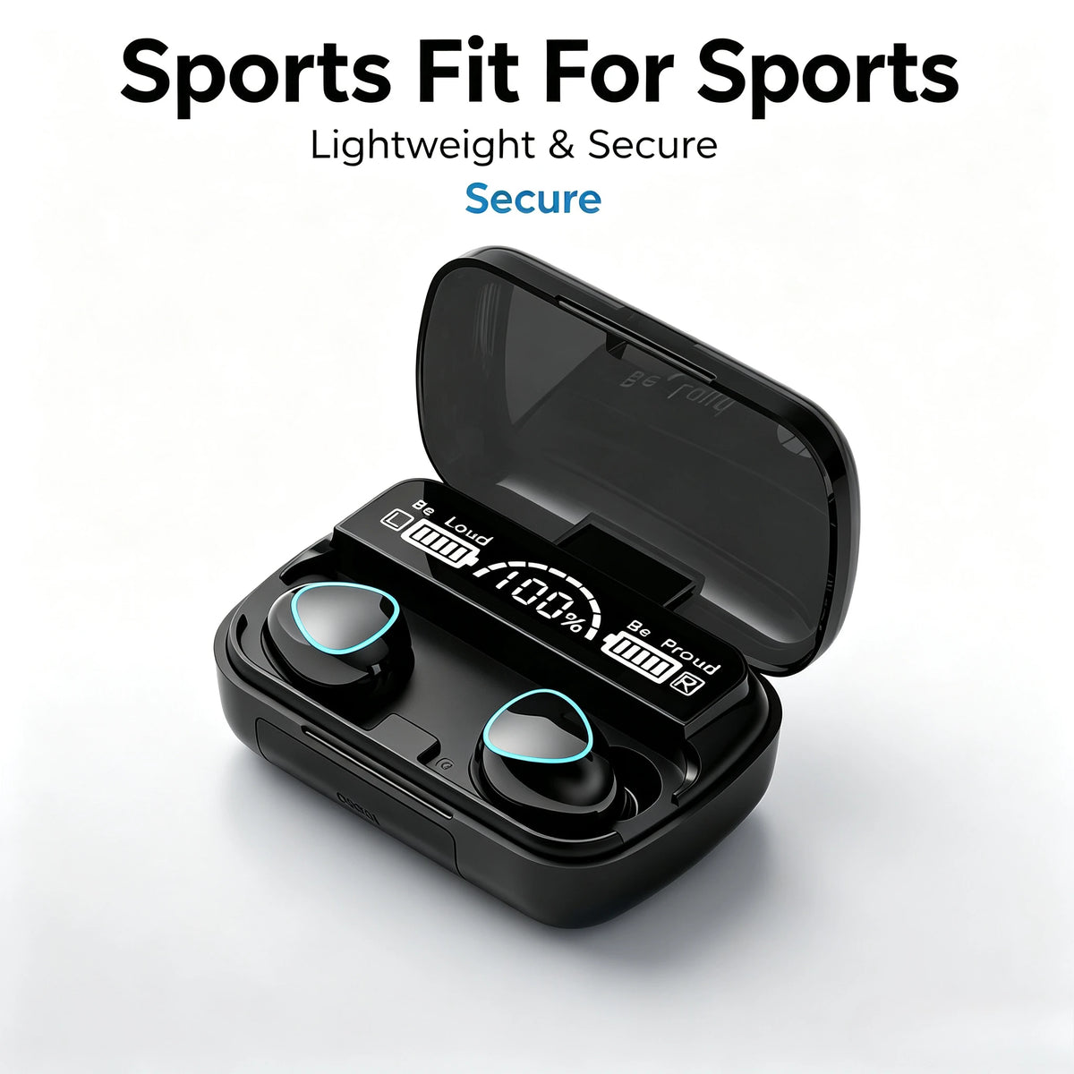M10 In-Ear Bluetooth Sports Earbuds TWS Wireless Headset Featuring LED Display Charging Case 9D Surround Sound