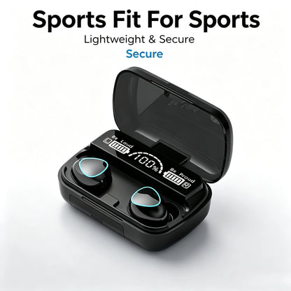M10 In-Ear Bluetooth Sports Earbuds TWS Wireless Headset Featuring LED Display Charging Case 9D Surround Sound